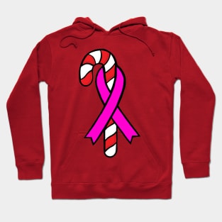 Candy Cane Awareness Ribbon (Pink) Hoodie